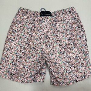 TailorByrd Men’s Multi Color Fun Abstract Lined Swim Trunks with Drawstring M
